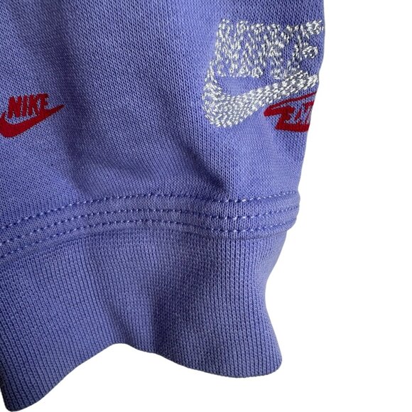 Nike Youth Size Large Purple‎ Hoodie With Red Logo Print & Front Kangaroo Pocket - Picture 6 of 11
